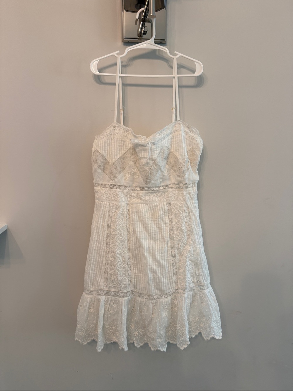 Women’s/Girls LoveShackFancy Cream Lace Sundress with Pink Strap Detail